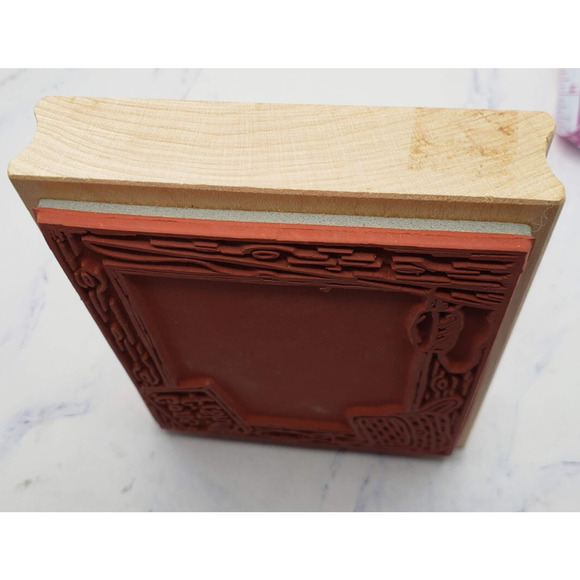 Great Impressions Gone Fishing Pole Fish Frame Rubber Stamp - Picture 5 of 7